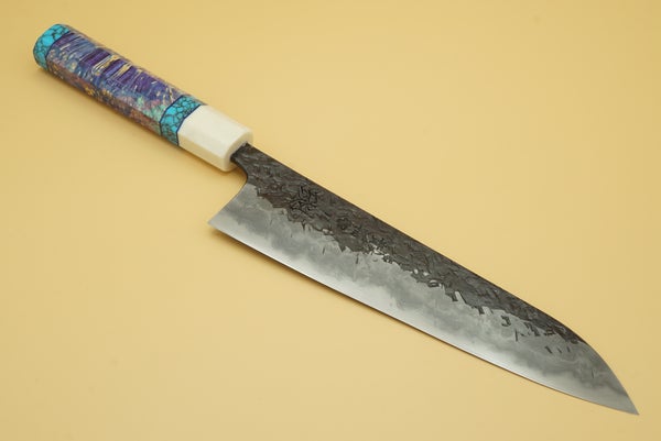 Manaka Blue #1 Sanmaiuchi Damascus 210mm Gyuto Custom #1