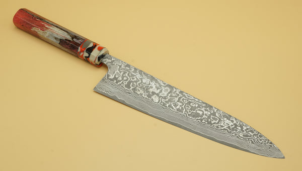 Takeshi Saji R2 Damascus 240mm Gyuto Custom #1 - RealSharpKnife.com
