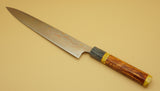 Takeshi Saji 270mm Sujihiki B2 Rainbow Damascus Custom #1 - RealSharpKnife.com