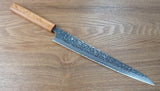 Tsunehisa AUS-10 Polished Tsuchime Damascus 270mm Sujihiki