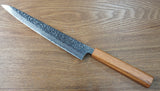 Tsunehisa AUS-10 Polished Tsuchime Damascus 270mm Sujihiki